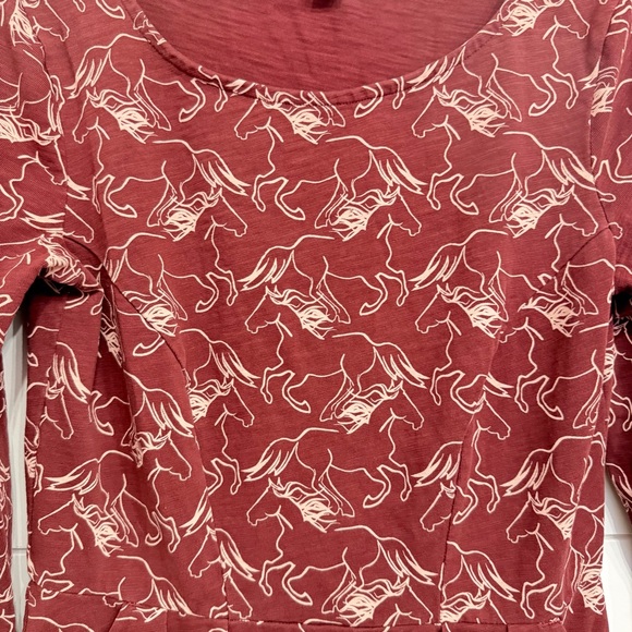 Boden Penny dress wild horse print rust red 23521 - Picture 7 of 12
